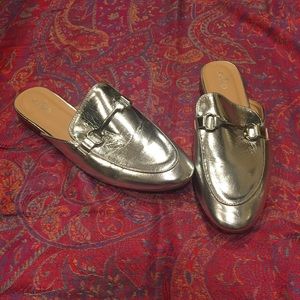 Silver Metallic Mules